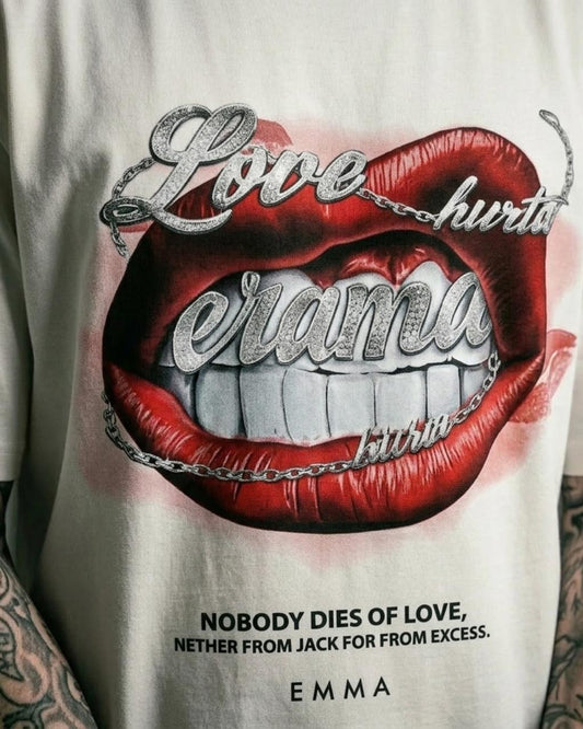 Camisa oversize Mouth – White