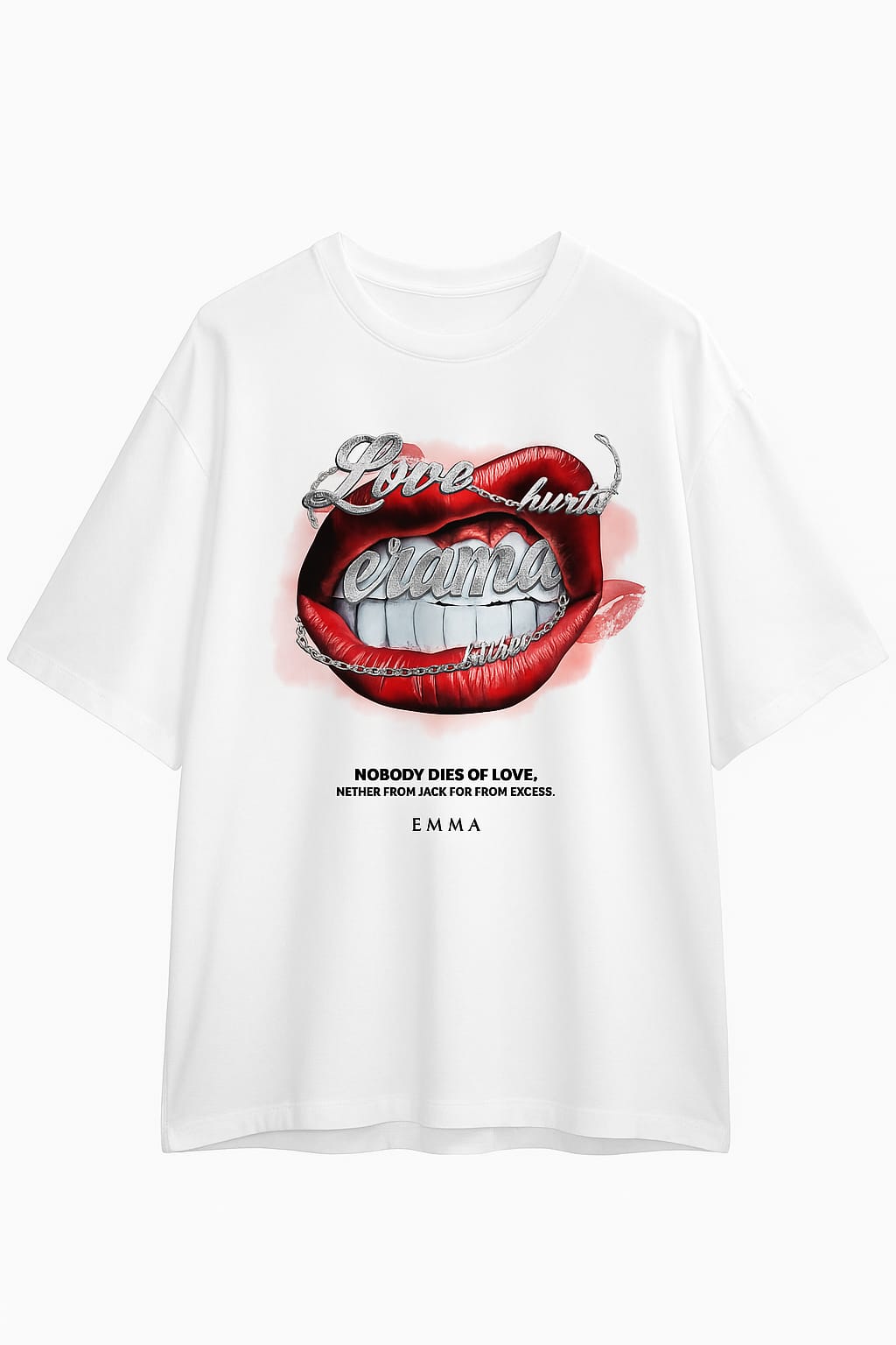 Camisa oversize Mouth – White