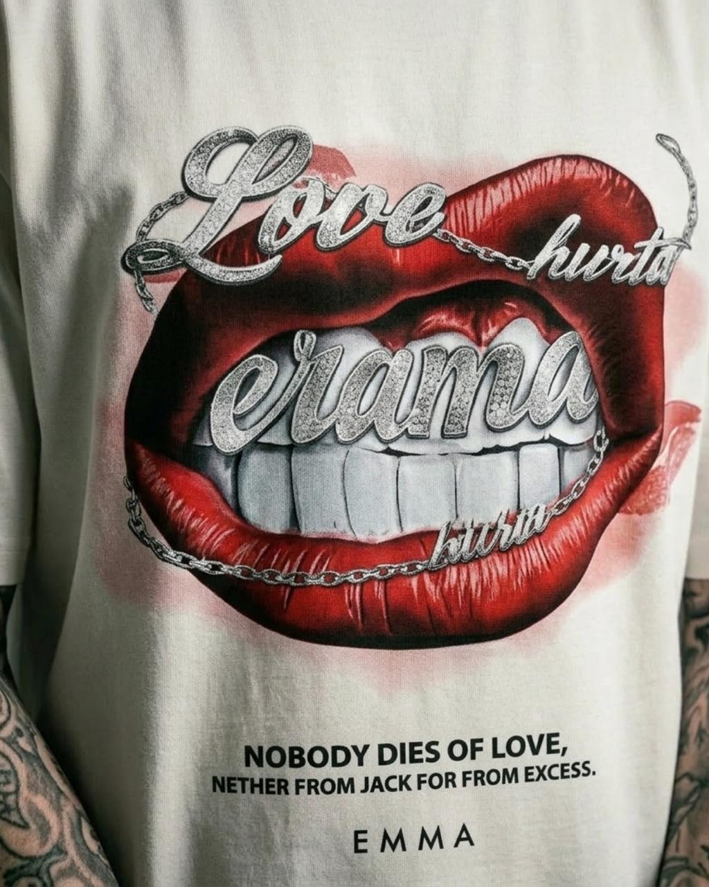 Camisa oversize Mouth – White